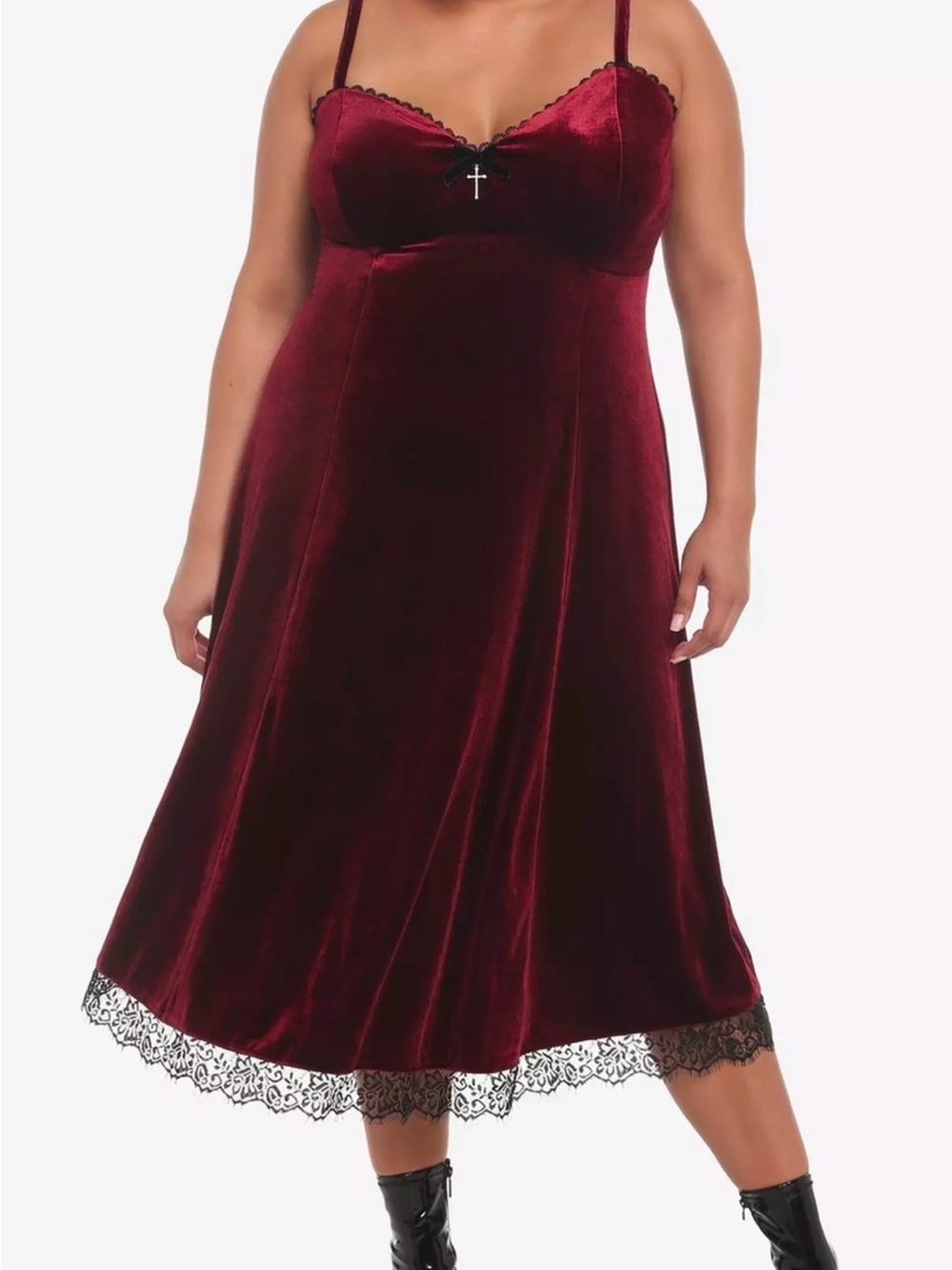 Women's Velvet Maxi Slip Dress in Deep Burgundy